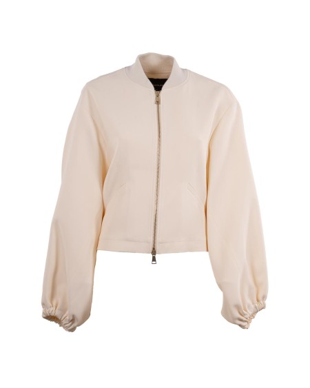 Shop FABIANA FILIPPI  Bomber: Fabiana Filippi bomber in jersey.
Trama jersey.
Chiusura frontale con zip a doppio cursore.
Colletto basso a coste.
Maniche con spalle scese.
Maniche lunghe.
Orli elasticizzati.
Due tasche a filetto laterali.
Orlo con coulisse.
Composizione: 50% Acetato, 50% Viscosa.
Made in Italy.. GCD215F215 L580-0145